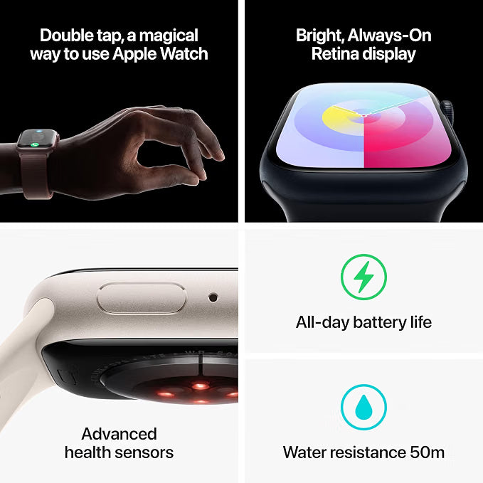 Apple Watch Series 9 GPS + Cellular 45mm Starlight Aluminium with Starlight Sport Band